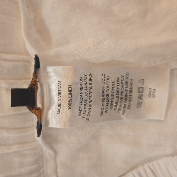 Quince 100% Linen Relaxed Fit High Rise Pants Womens Size XL White - Picture 8 of 8